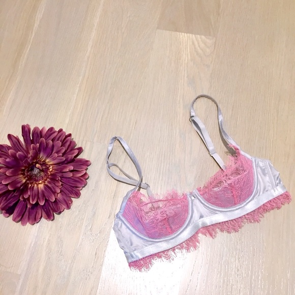 Asos 32B Lace Two Tone Half Cup Underwire Bra NWT - Picture 1 of 6